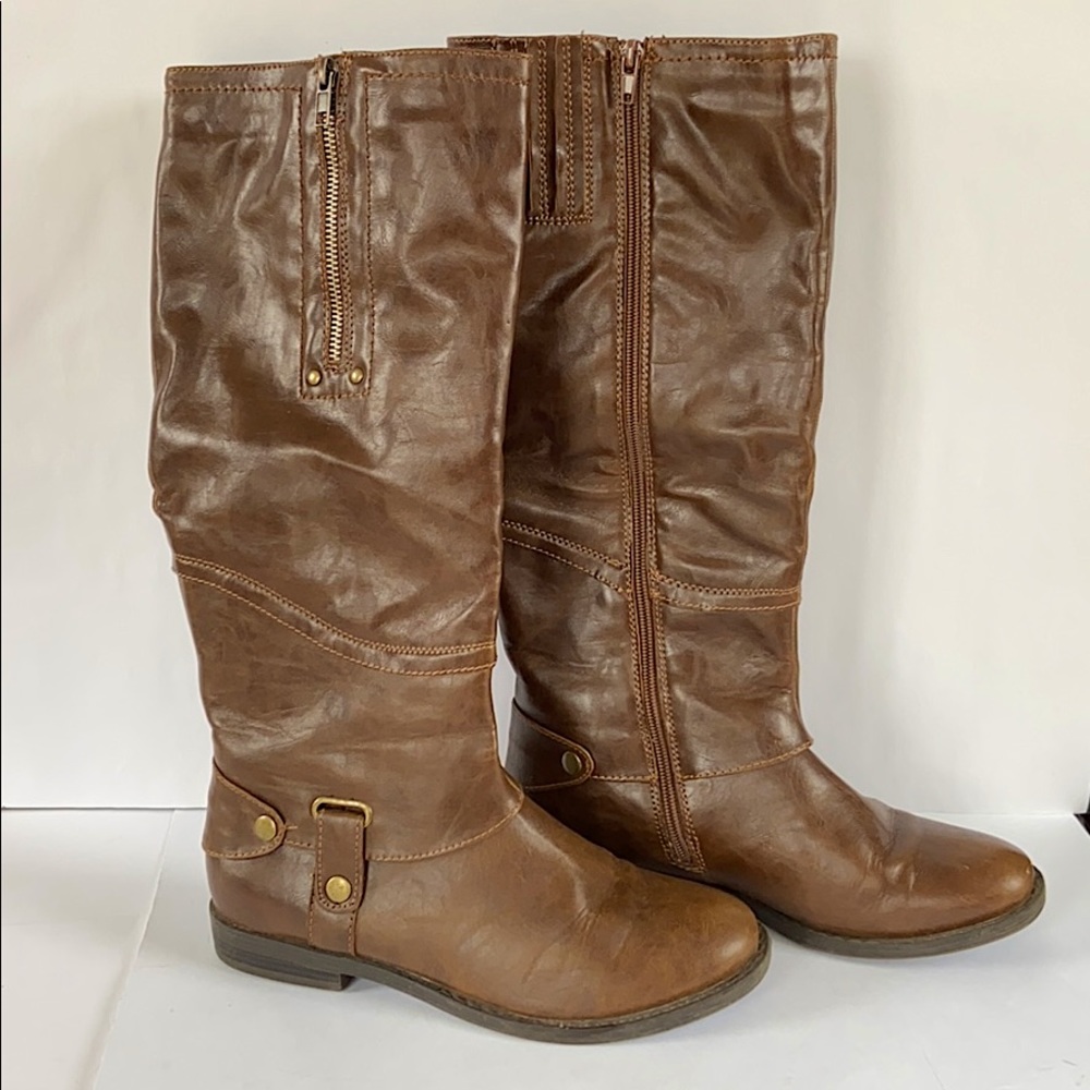 Limelight Brinkley Tall leather boot Cognac sz 9